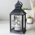 Personalised Mr and Mrs Rustic Black Lantern from Heartfelt Gifts