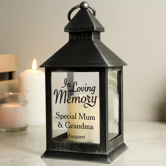 Personalised In Loving Memory Rustic Black Lantern from Heartfelt Gifts