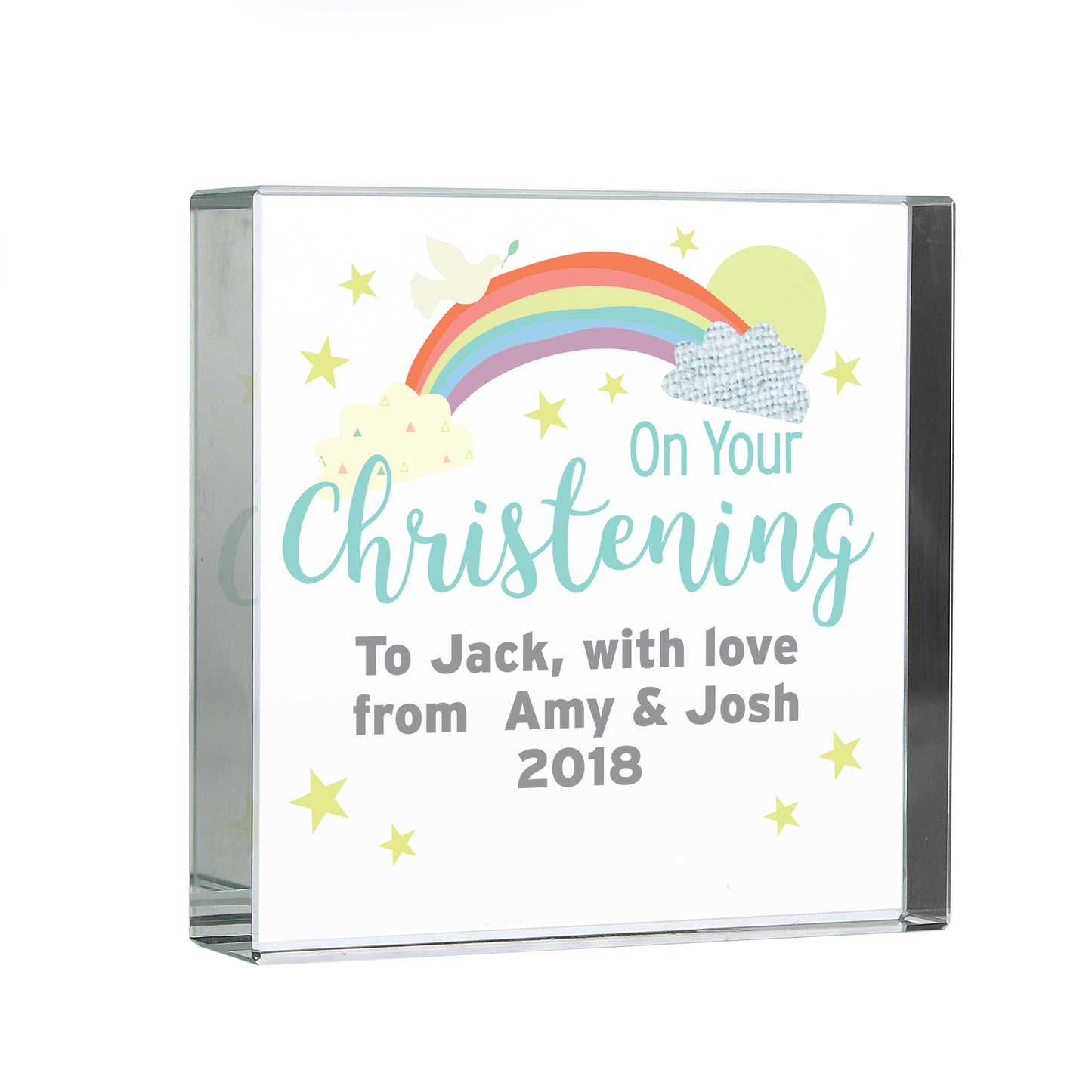 Personalised On Your Christening Rainbow Crystal Token - image 4