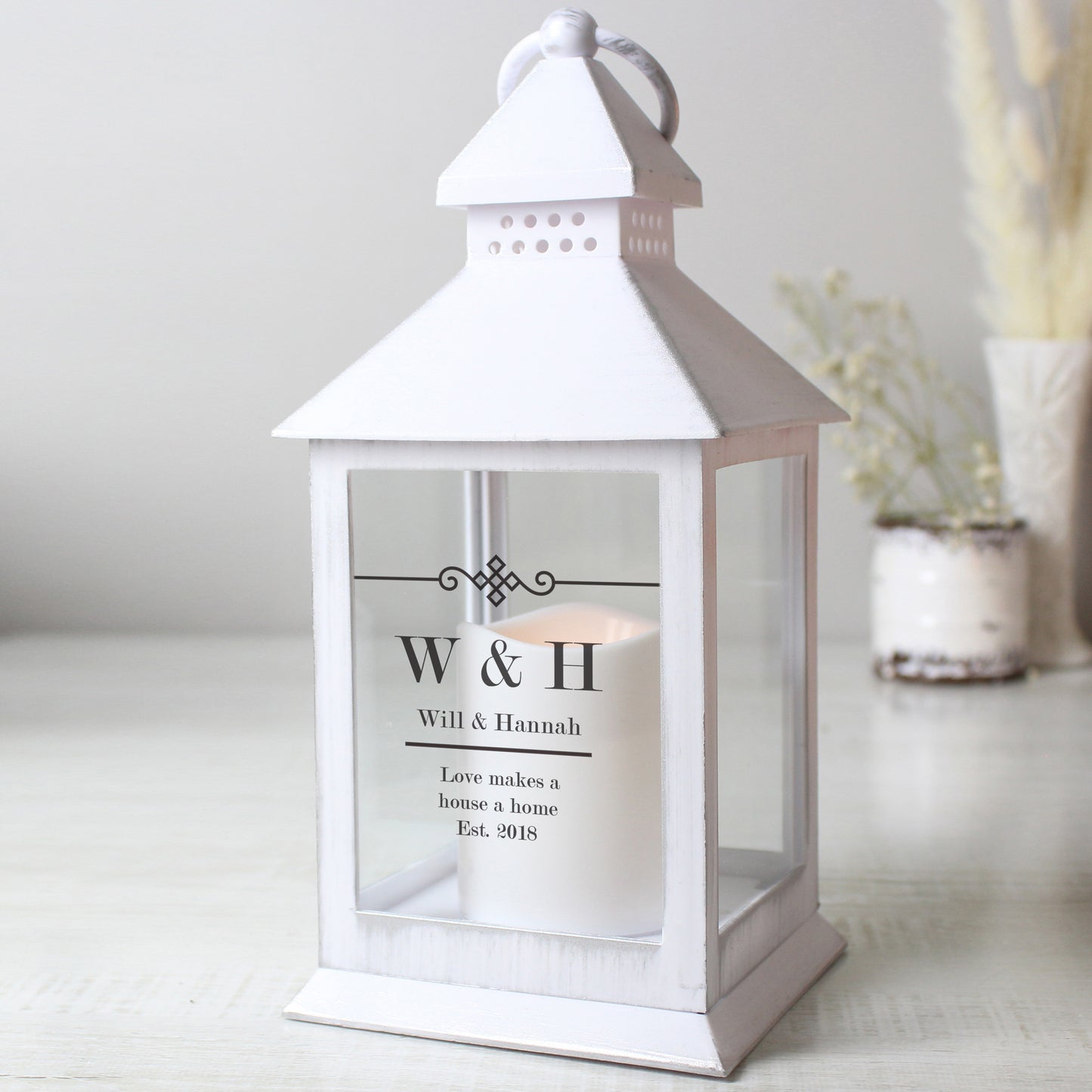 Personalised Elegant Diamond White Lantern - image 2
