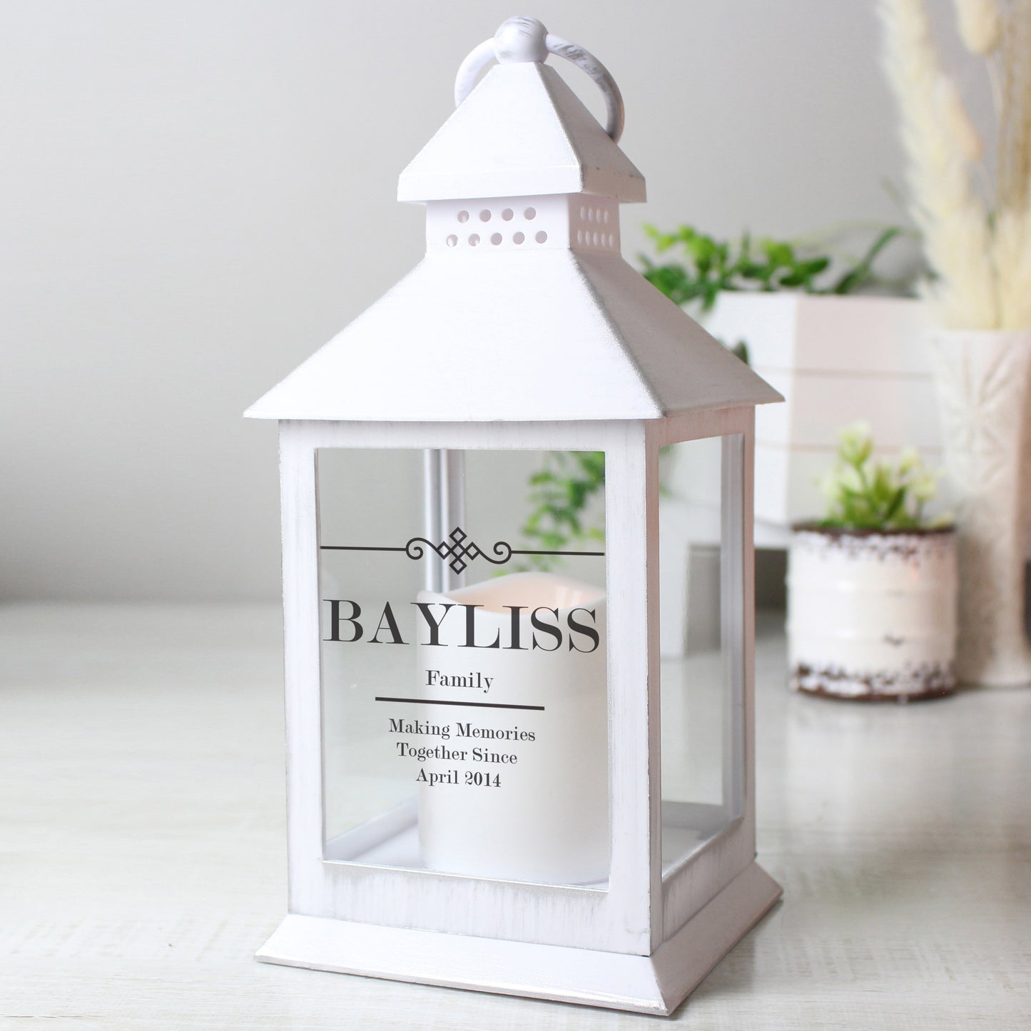 Personalised Elegant Diamond White Lantern - image 3