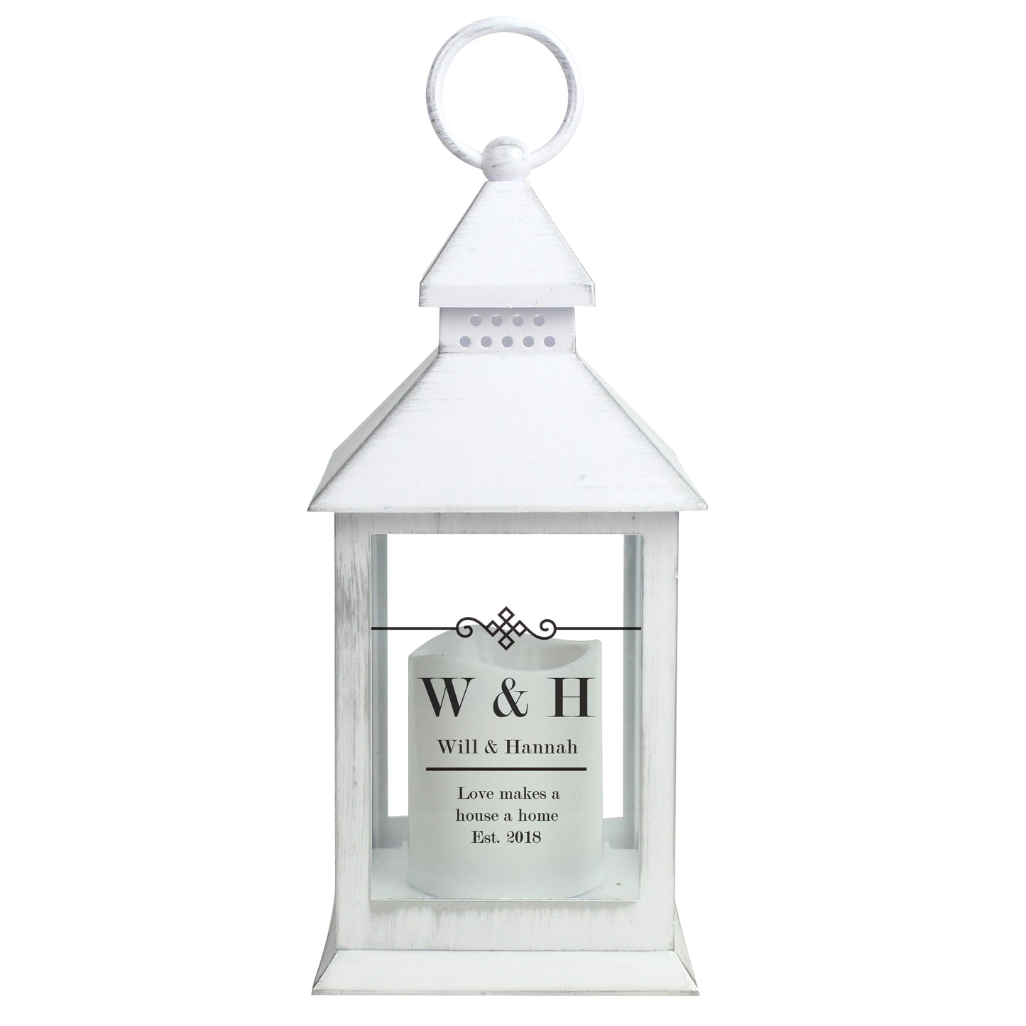 Personalised Elegant Diamond White Lantern - image 5