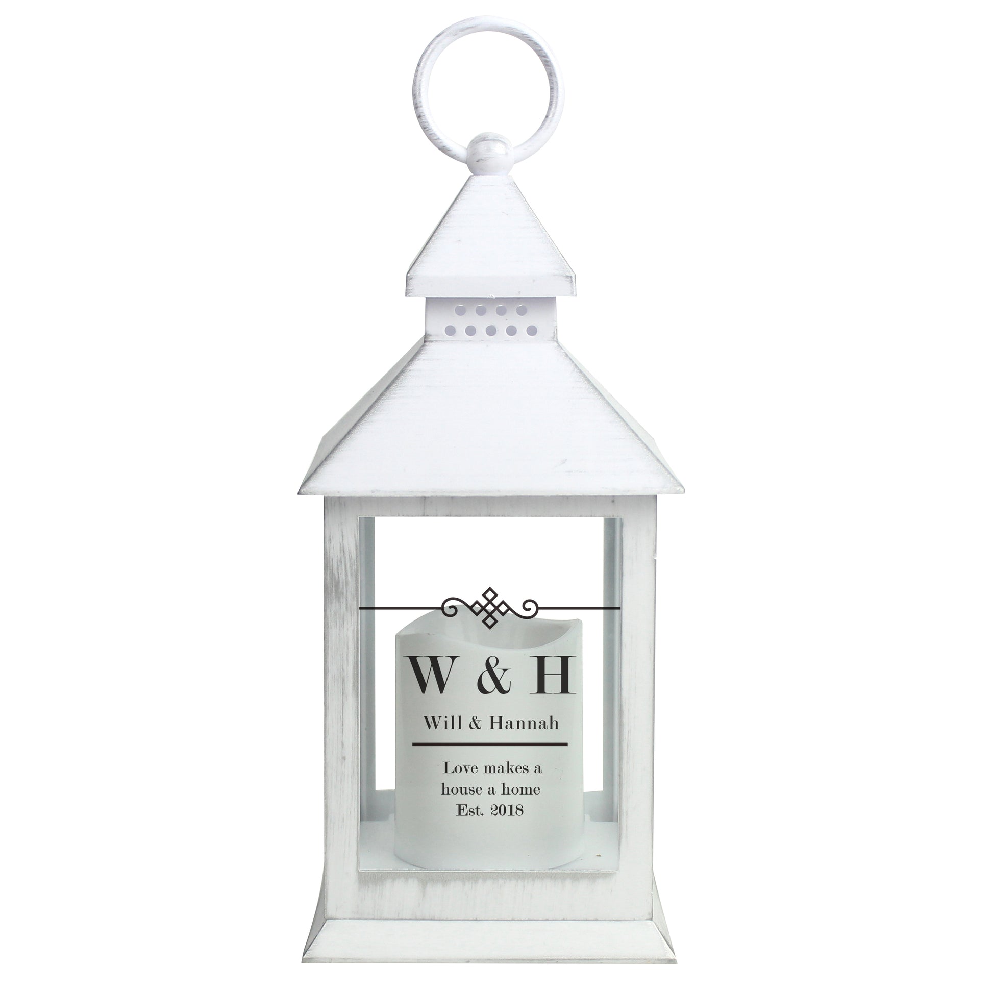 Personalised Elegant Diamond White Lantern - image 5