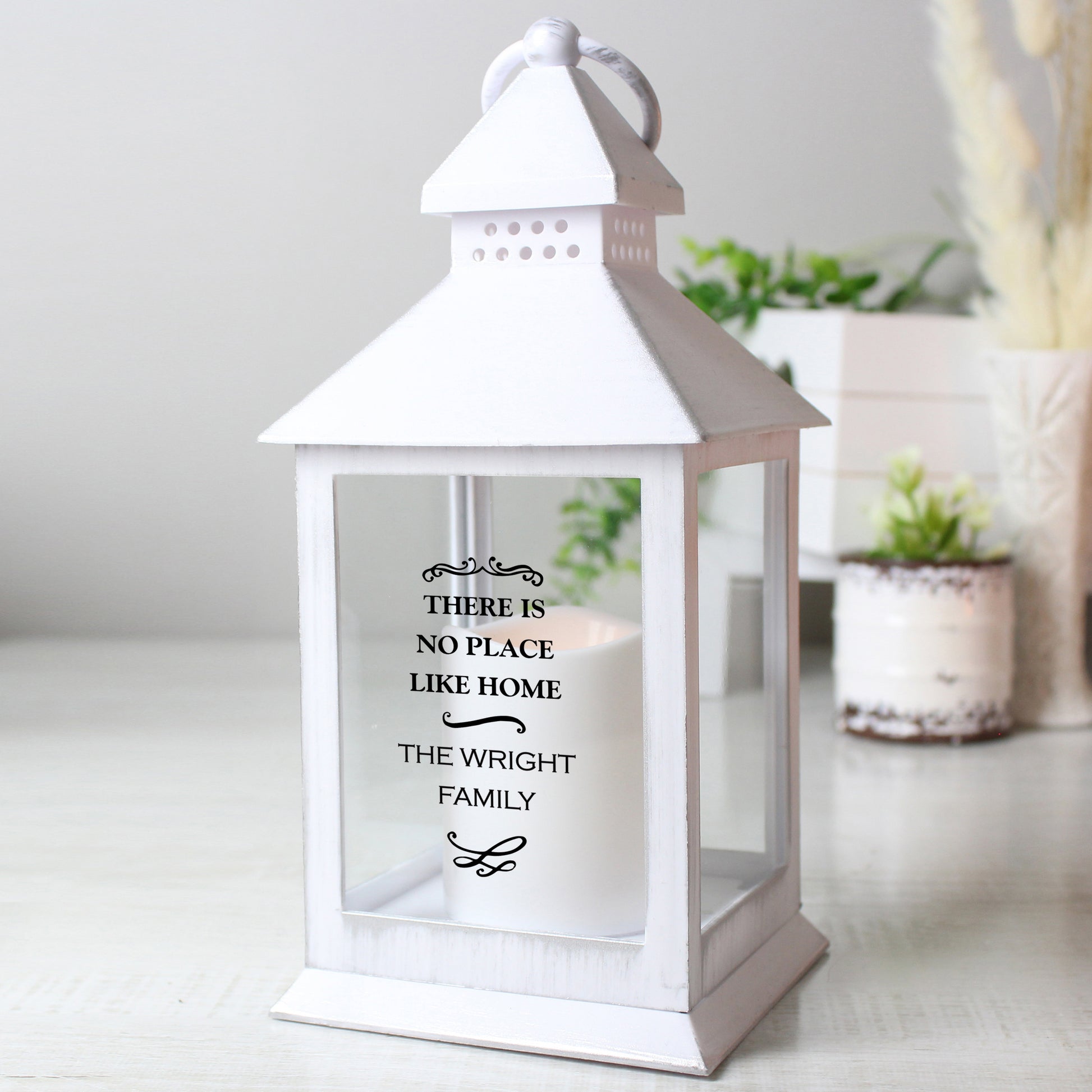 Personalised Antique Scroll White Lantern - image 3
