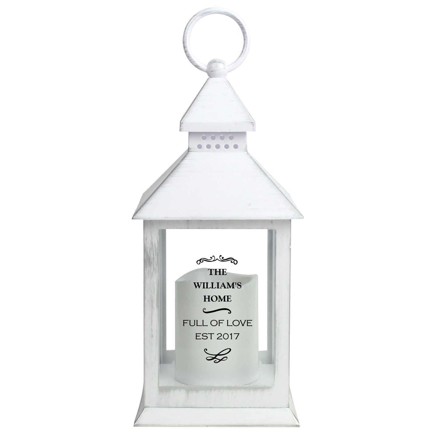 Personalised Antique Scroll White Lantern - image 5