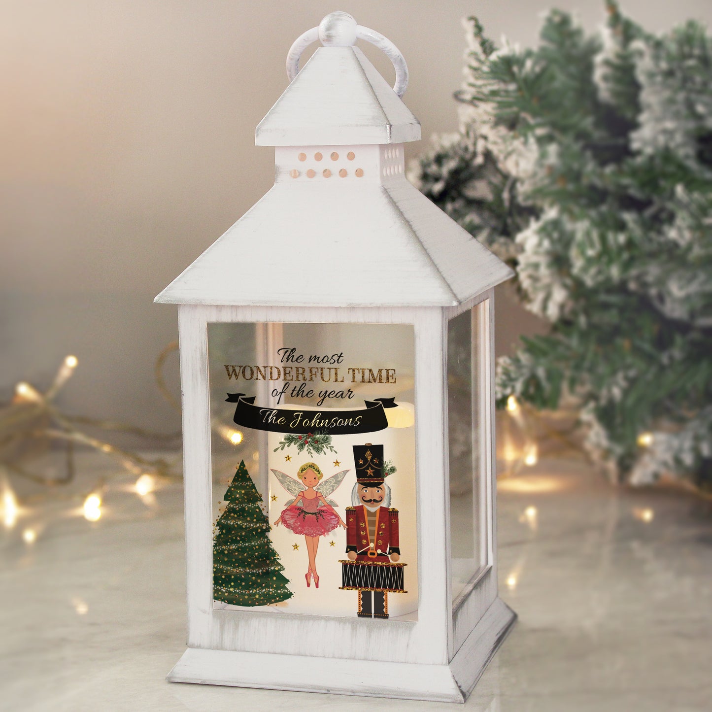 Personalised Nutcracker White Lantern from Heartfelt Gifts