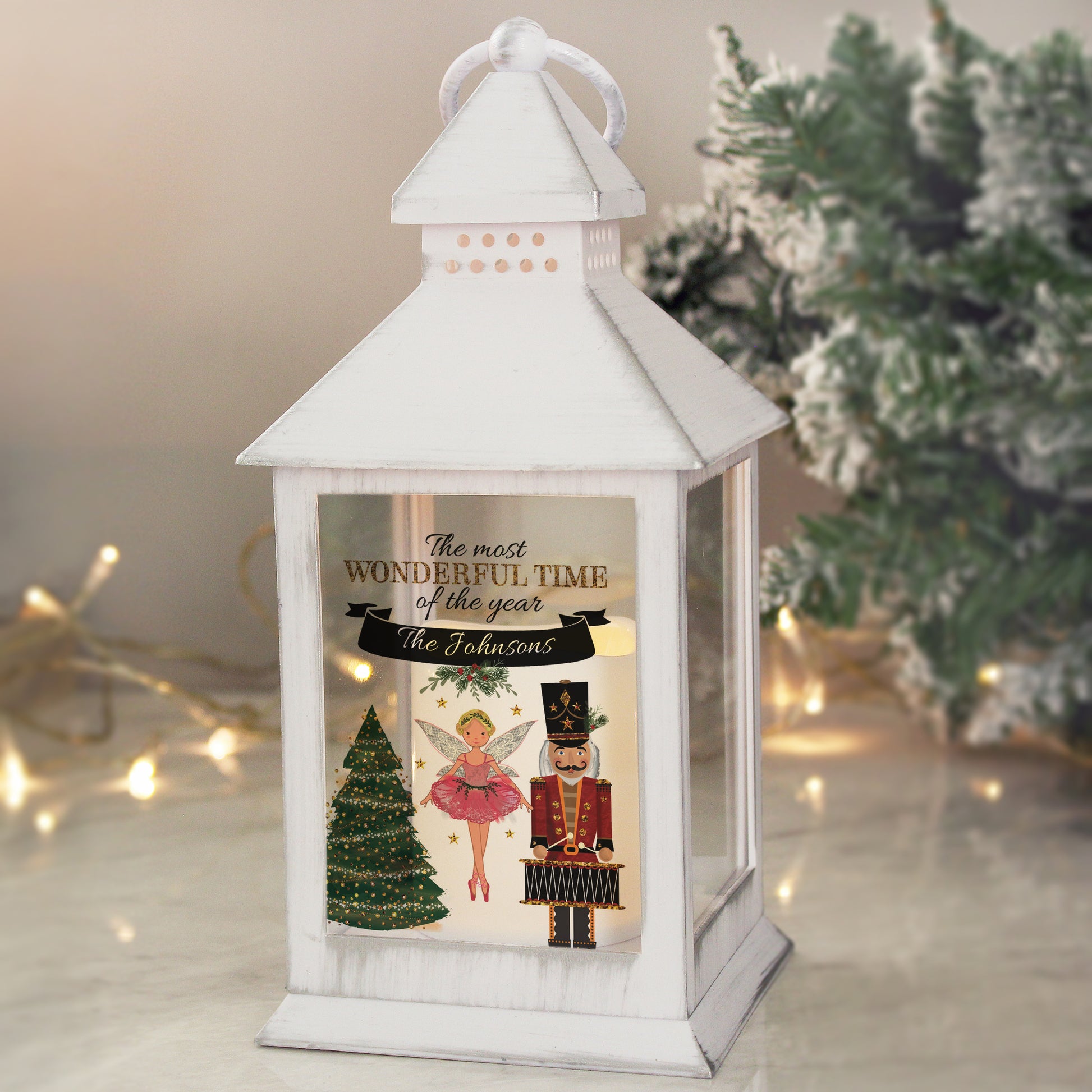 Personalised Nutcracker White Lantern from Heartfelt Gifts