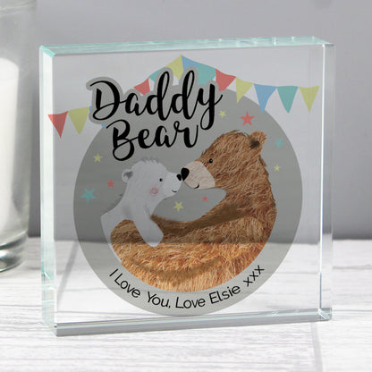 Personalised Daddy Bear Crystal Token from Heartfelt Gifts