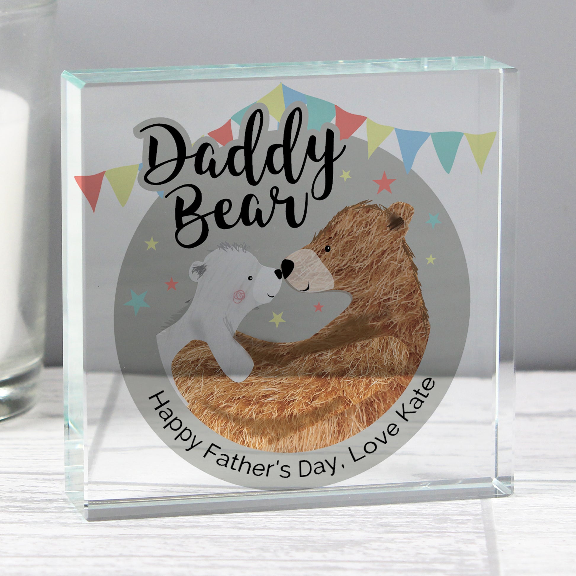 Personalised Daddy Bear Crystal Token - image 3