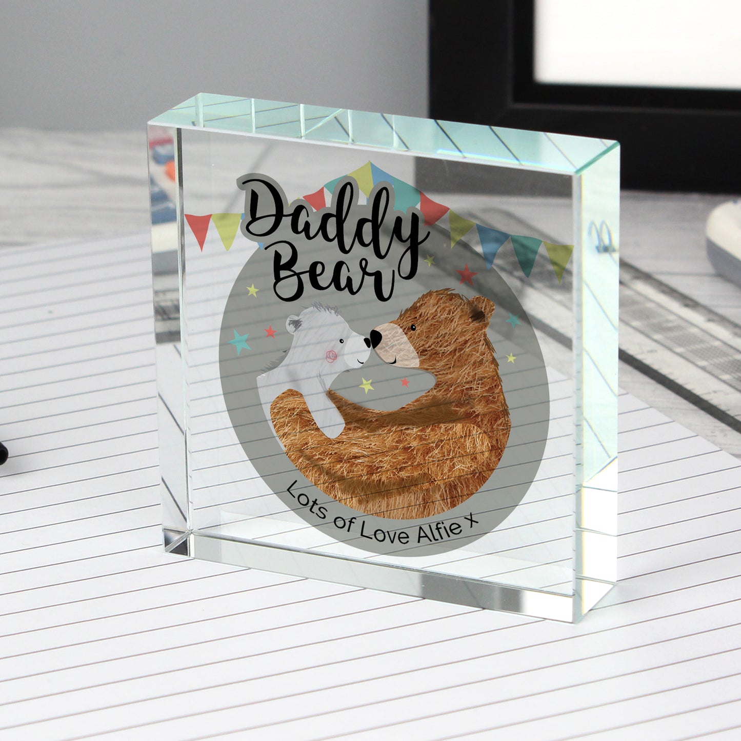 Personalised Daddy Bear Crystal Token - image 4