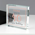 Personalised Birthday Rose Gold Crystal Token from Heartfelt Gifts