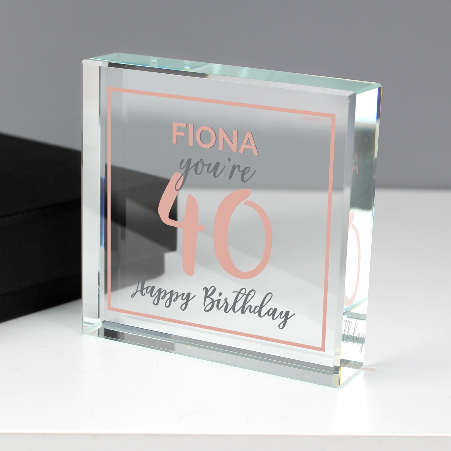 Personalised Birthday Rose Gold Crystal Token from Heartfelt Gifts