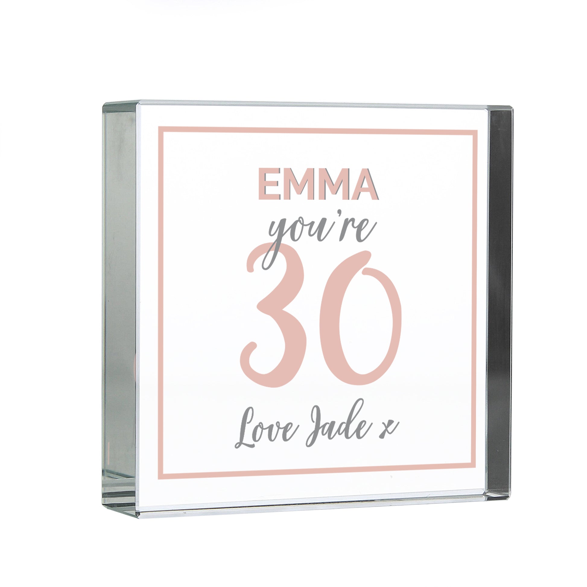 Personalised Birthday Rose Gold Crystal Token - image 2