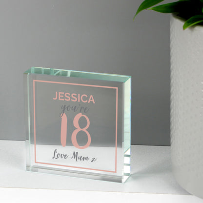 Personalised Birthday Rose Gold Crystal Token - image 3