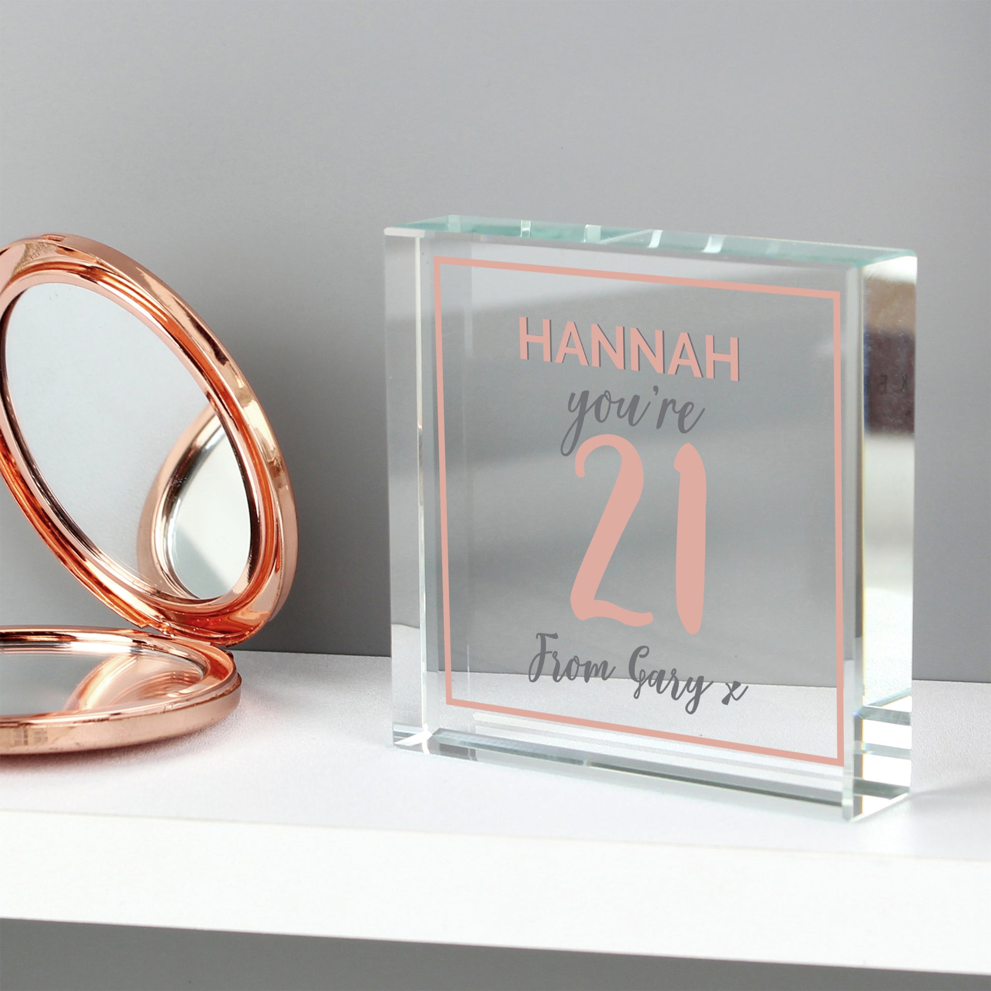 Personalised Birthday Rose Gold Crystal Token - image 4