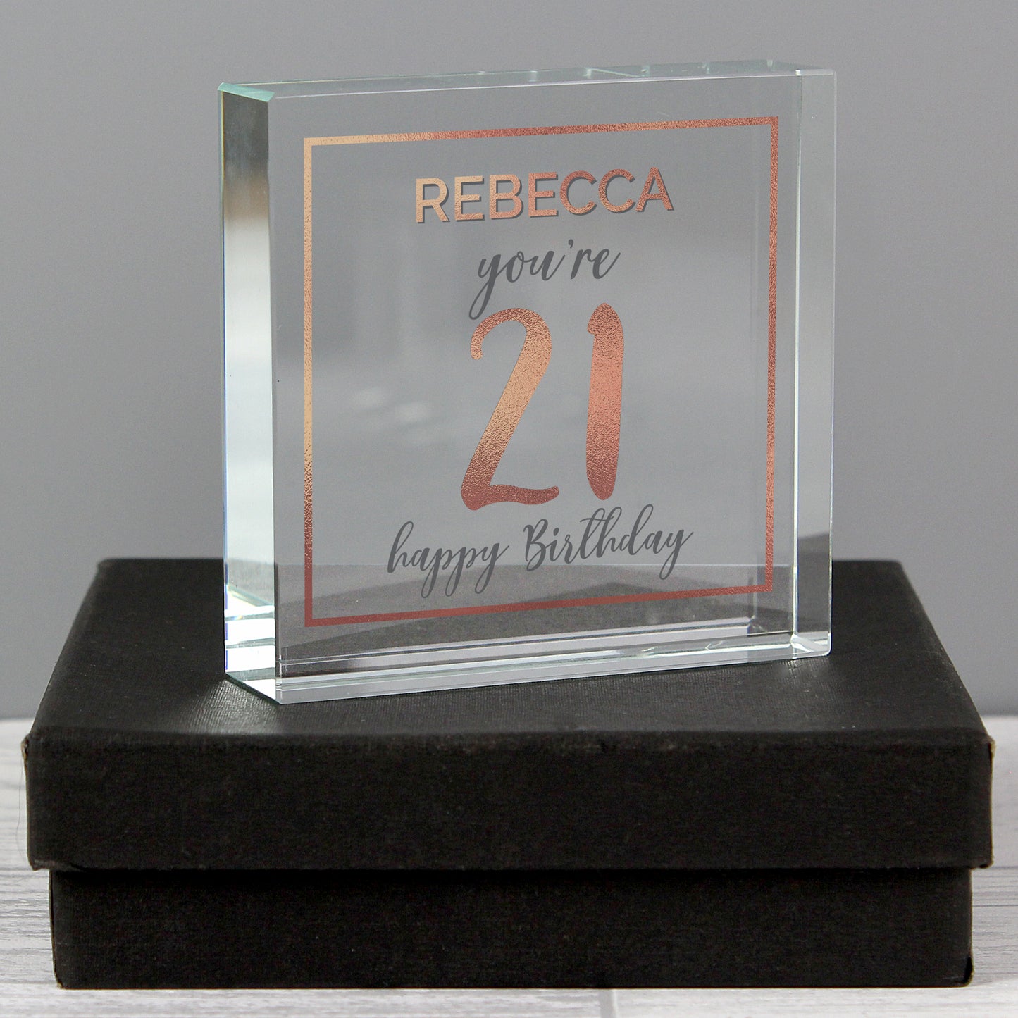 Personalised Birthday Rose Gold Crystal Token - image 5