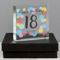 Personalised Birthday Colour Confetti Crystal Token from Heartfelt Gifts