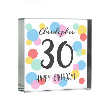 Personalised Birthday Colour Confetti Crystal Token - image 2