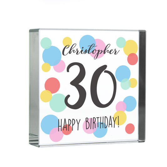 Personalised Birthday Colour Confetti Crystal Token - image 2
