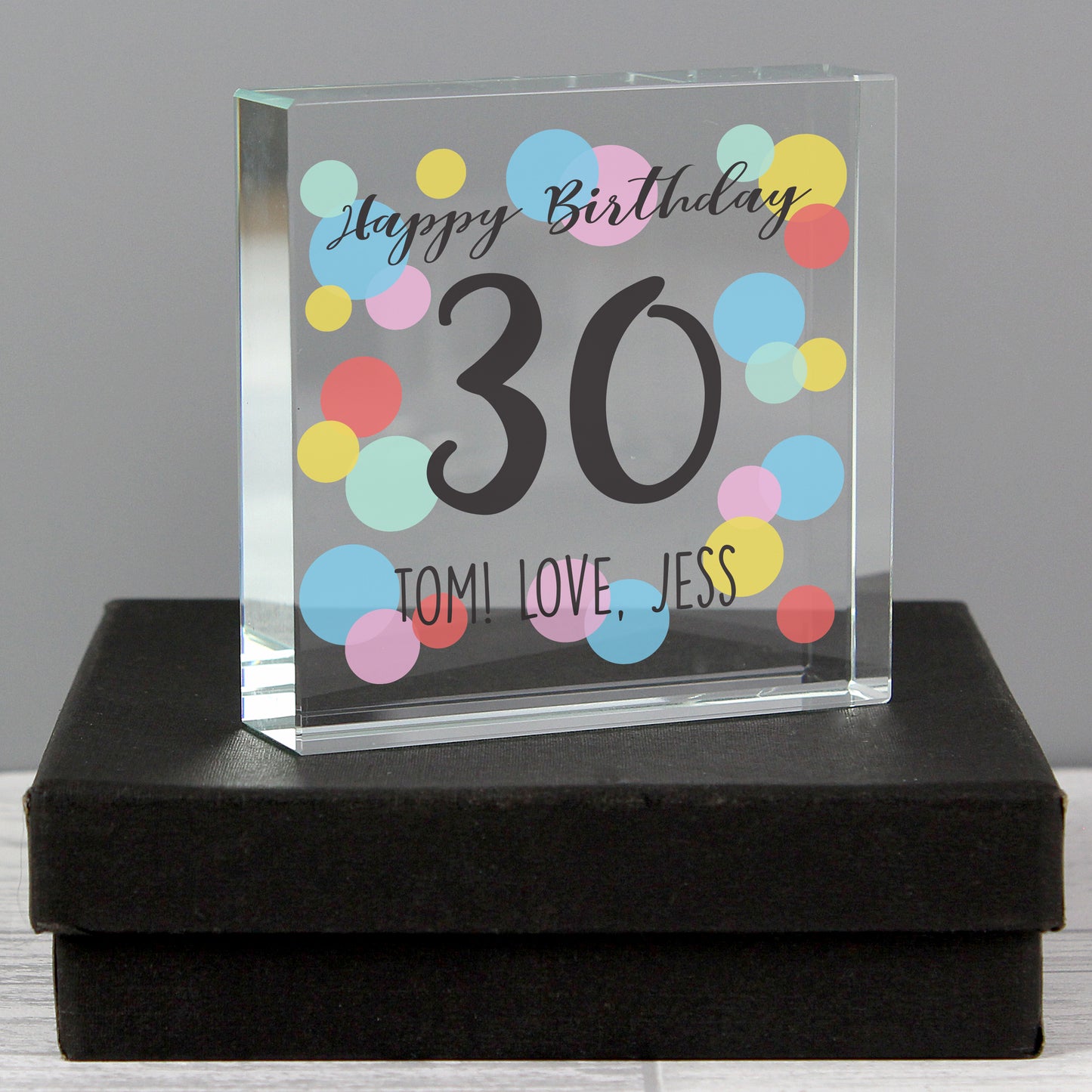 Personalised Birthday Colour Confetti Crystal Token - image 4