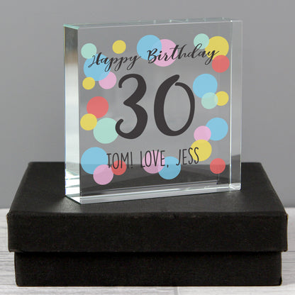 Personalised Birthday Colour Confetti Crystal Token - image 4