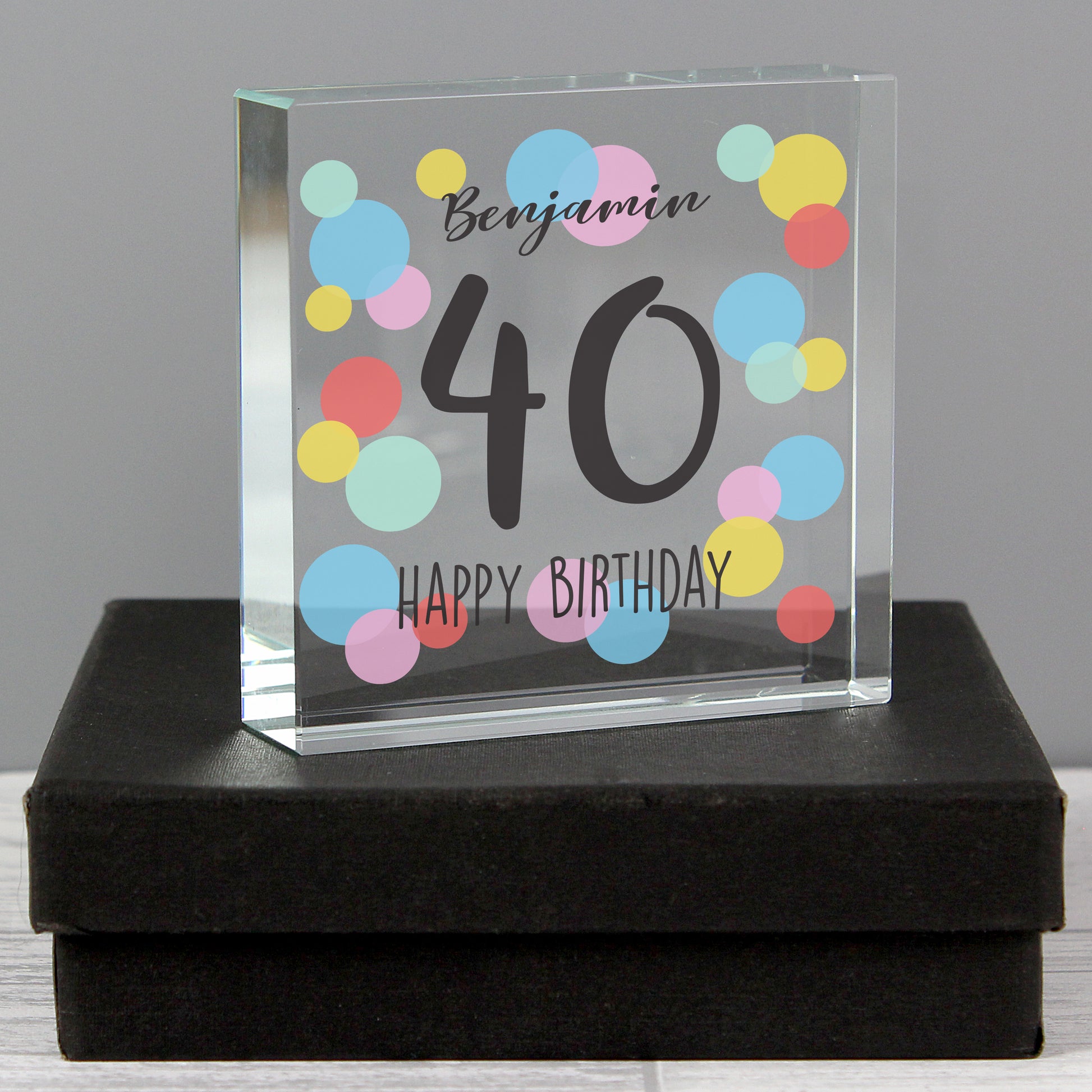 Personalised Birthday Colour Confetti Crystal Token - image 5