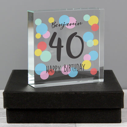 Personalised Birthday Colour Confetti Crystal Token - image 5