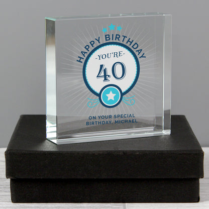Personalised Birthday Crystal Token from Heartfelt Gifts