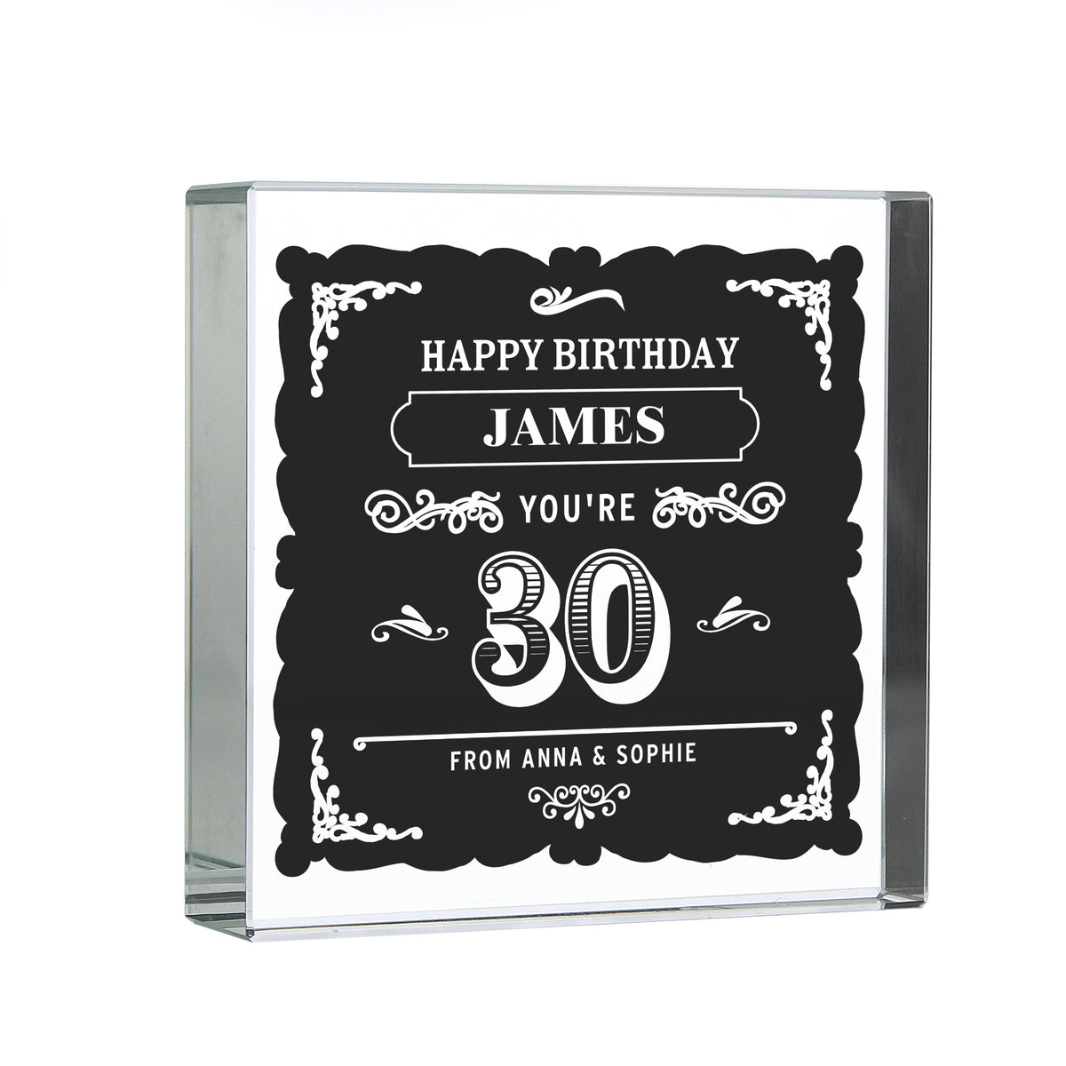 Personalised Birthday Vintage Typography Crystal Token - image 2