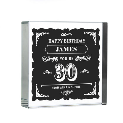 Personalised Birthday Vintage Typography Crystal Token - image 2