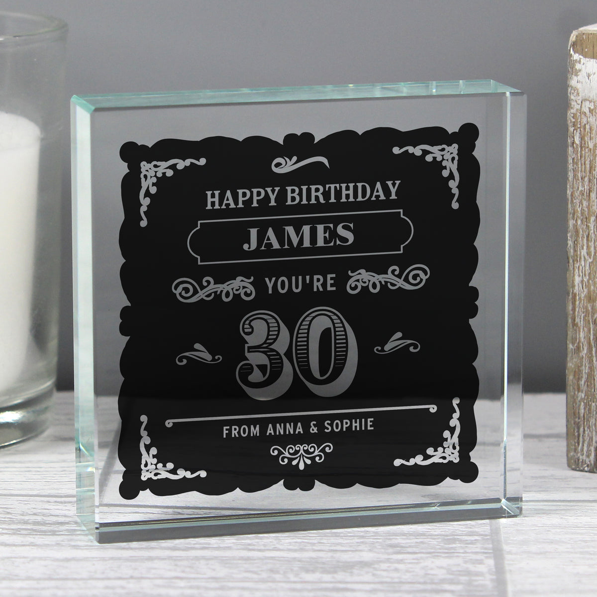 Personalised Birthday Vintage Typography Crystal Token - image 6