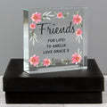 Personalised Floral Sentimental Crystal Token from Heartfelt Gifts