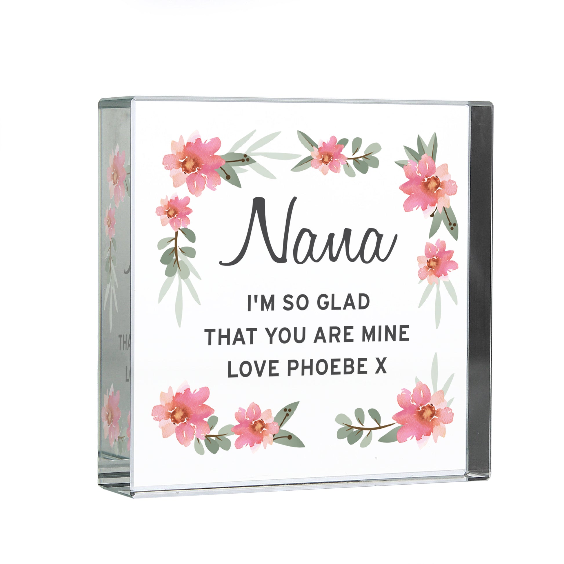Personalised Floral Sentimental  Crystal Token - image 2