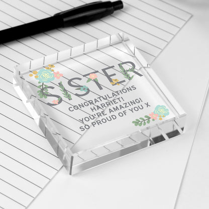 Personalised Floral Sister  Crystal Token - image 6