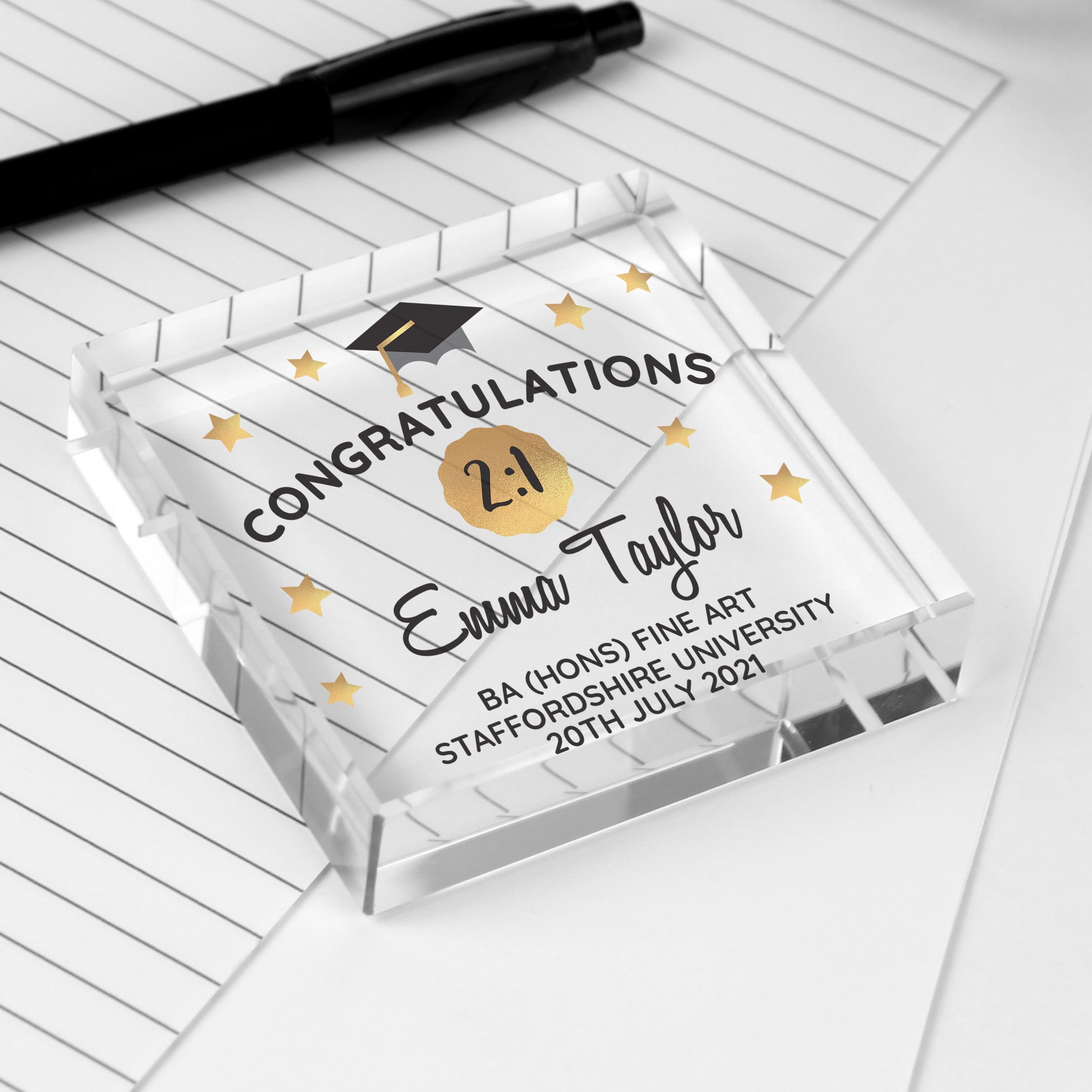 Personalised Congratulations Graduation Crystal Token - image 5