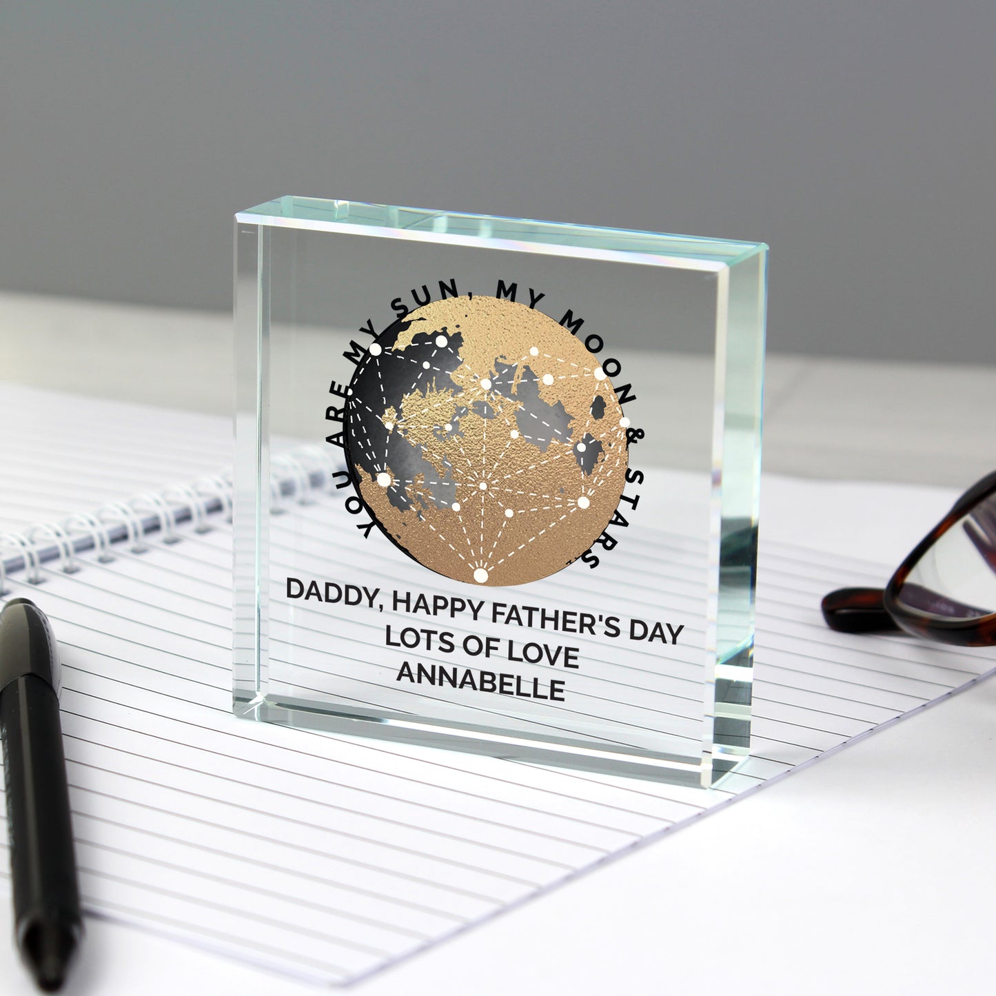 Personalised You Are My Sun My Moon Crystal Token from Heartfelt Gifts