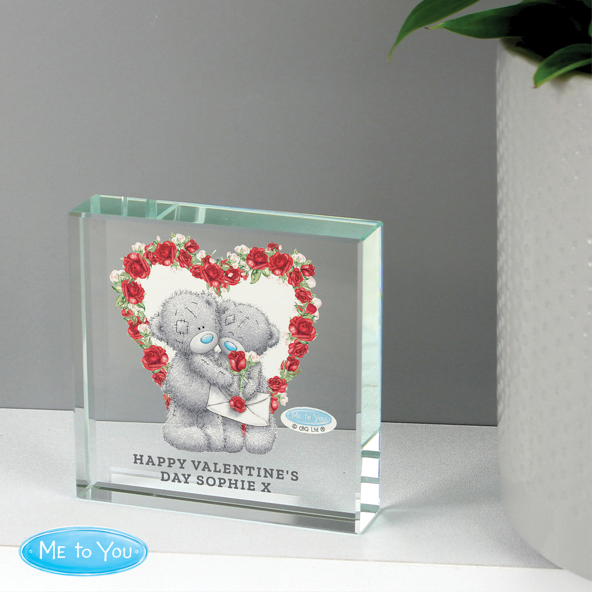 Personalised Me to You Rose Heart Crystal Token - image 4