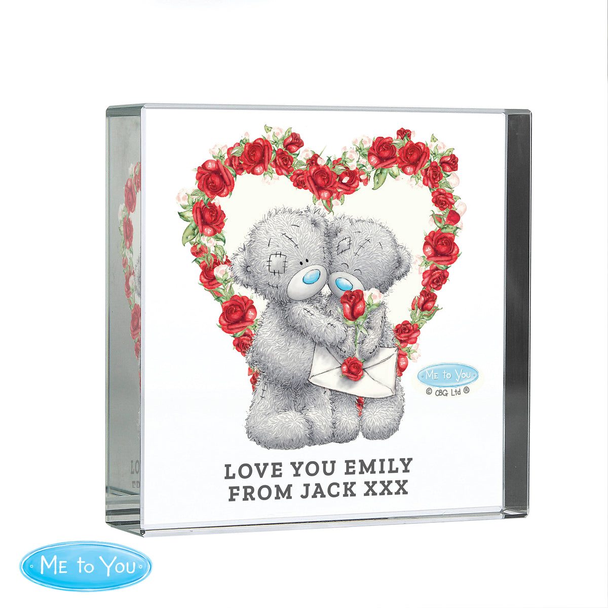 Personalised Me to You Rose Heart Crystal Token - image 5