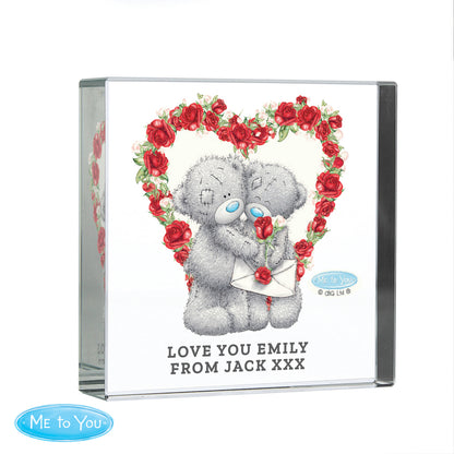 Personalised Me to You Rose Heart Crystal Token - image 5
