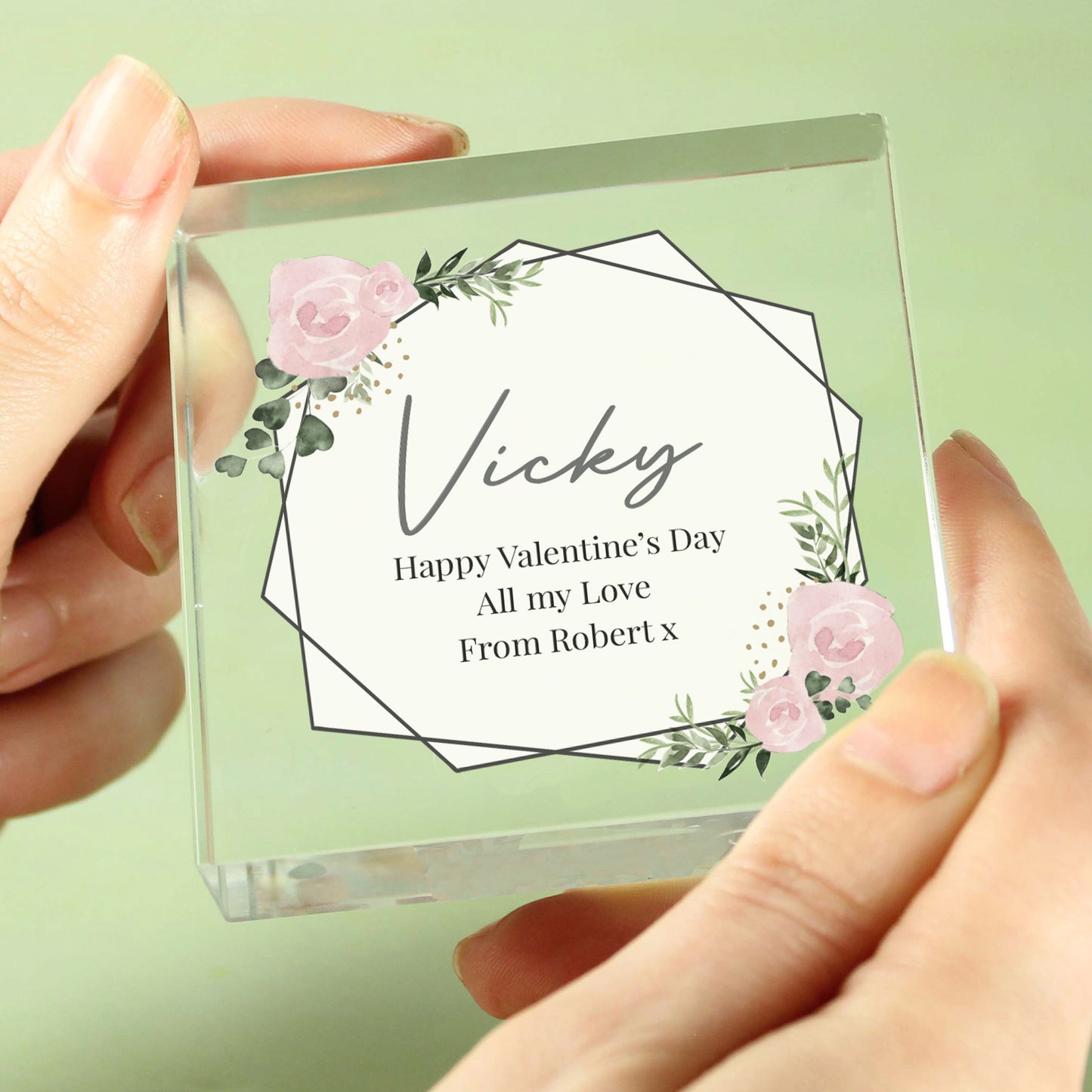 Personalised Abstract Rose Crystal Token - image 2