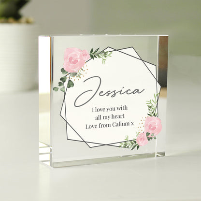 Personalised Abstract Rose Crystal Token - image 3
