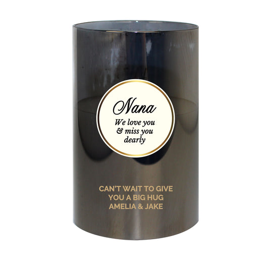 Personalised Opulent Smoked Glass LED Candle - image 2