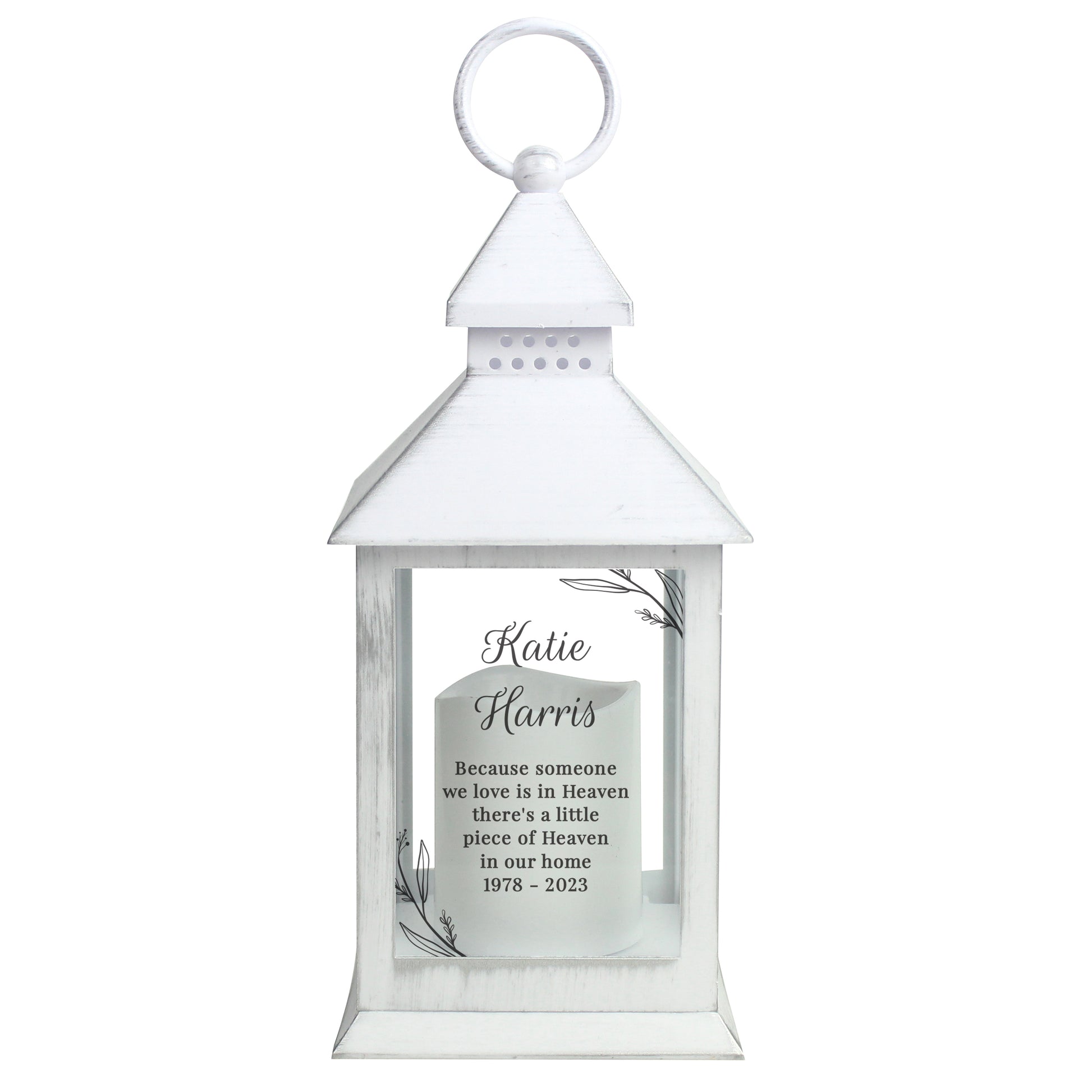 Personalised Memorial White Lantern - image 7