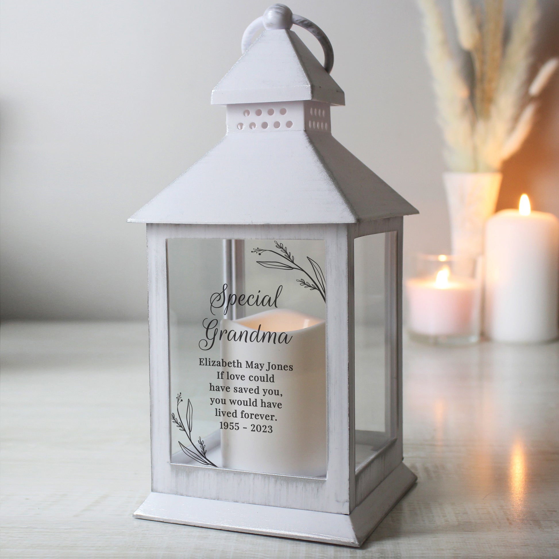 Personalised Memorial White Lantern - image 10