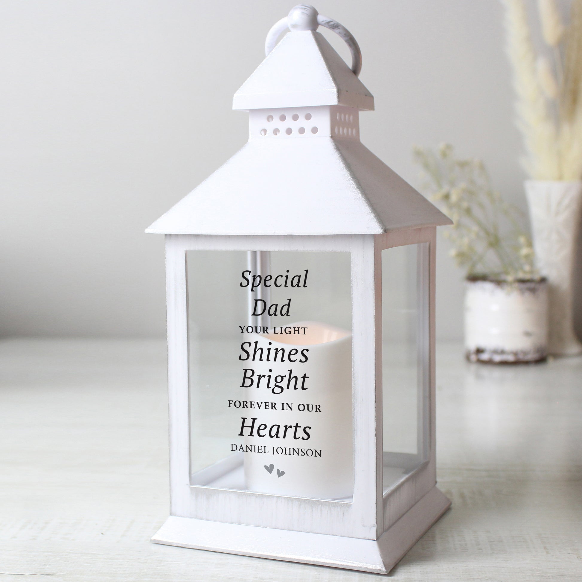 Personalised 'Your Light Shines Bright' White Lantern - image 2