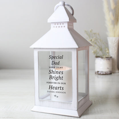 Personalised 'Your Light Shines Bright' White Lantern - image 2