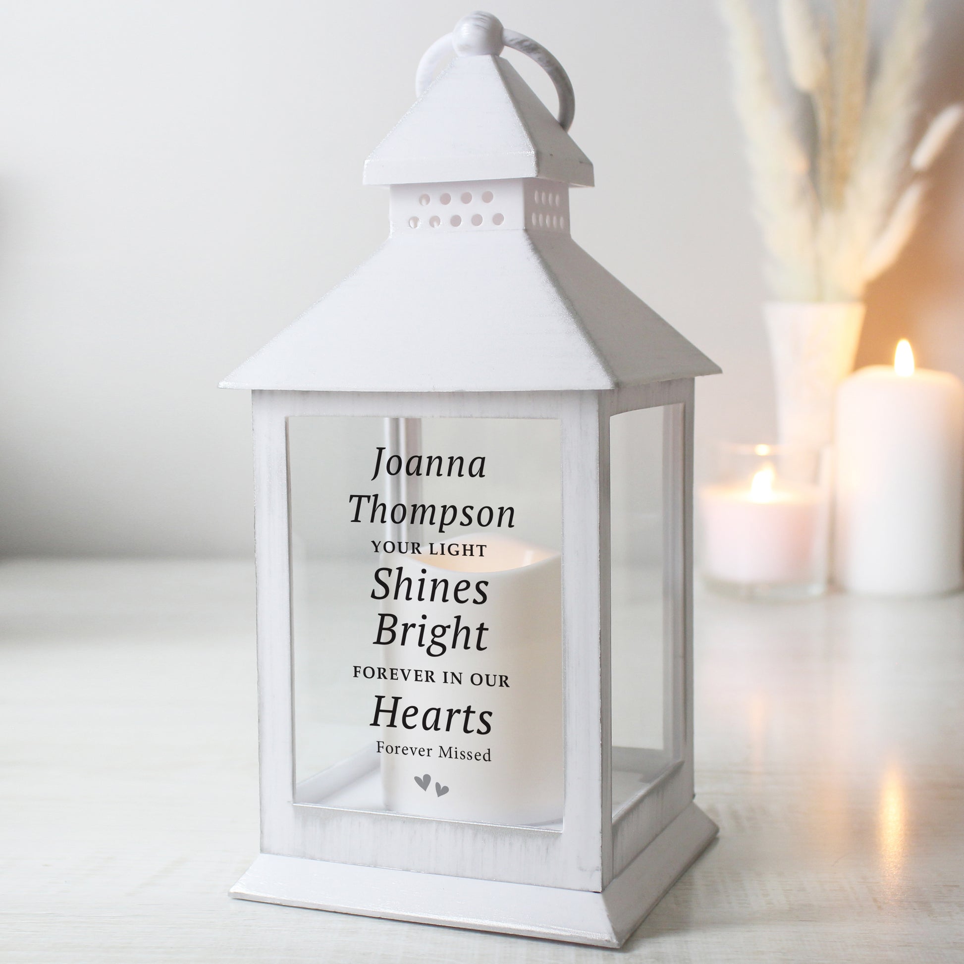 Personalised 'Your Light Shines Bright' White Lantern - image 3