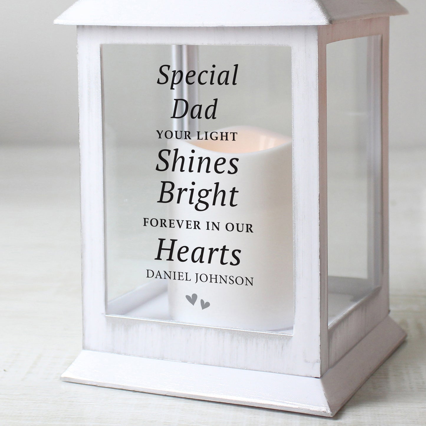 Personalised 'Your Light Shines Bright' White Lantern - image 4