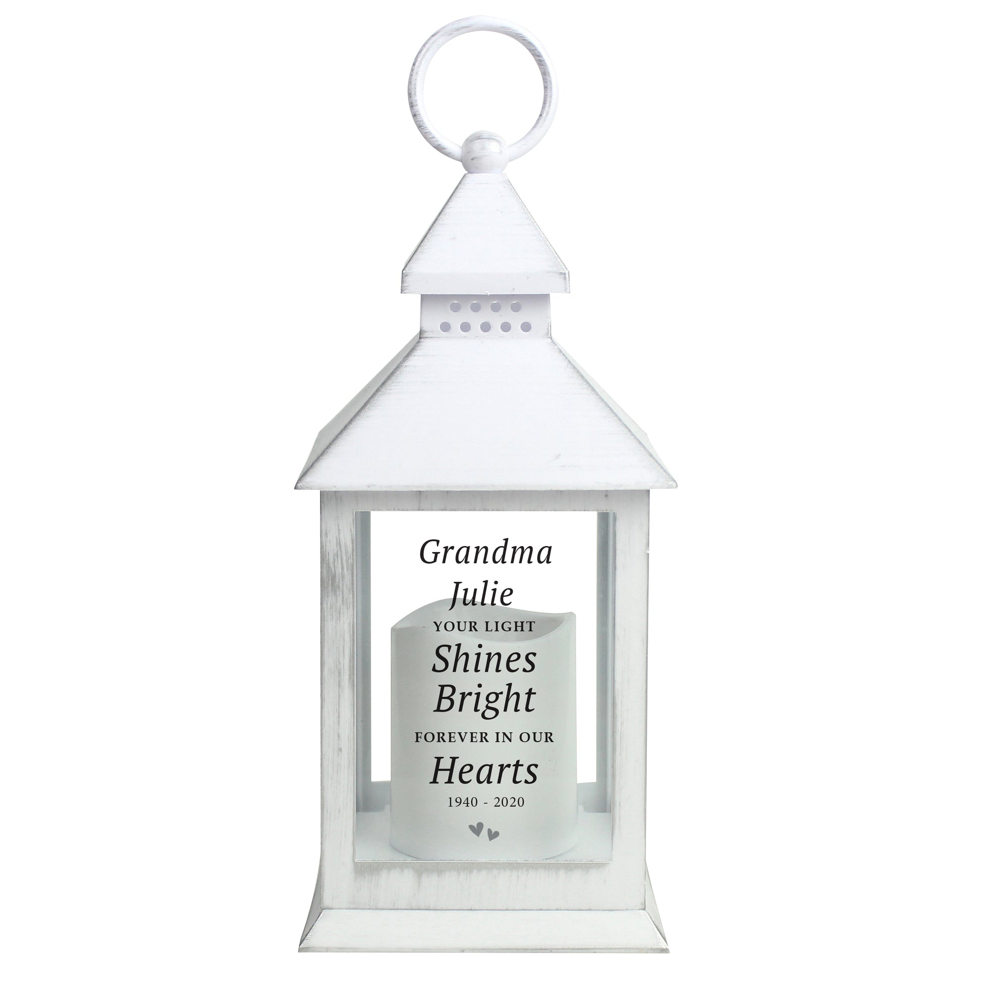 Personalised 'Your Light Shines Bright' White Lantern - image 5