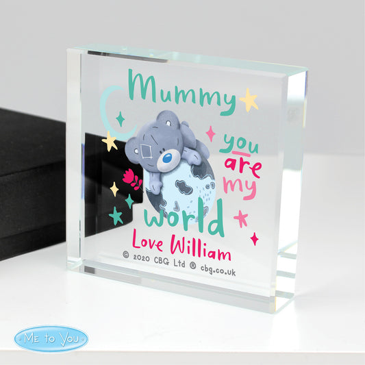 Personalised You Are My World Me To You Crystal Token from Heartfelt Gifts